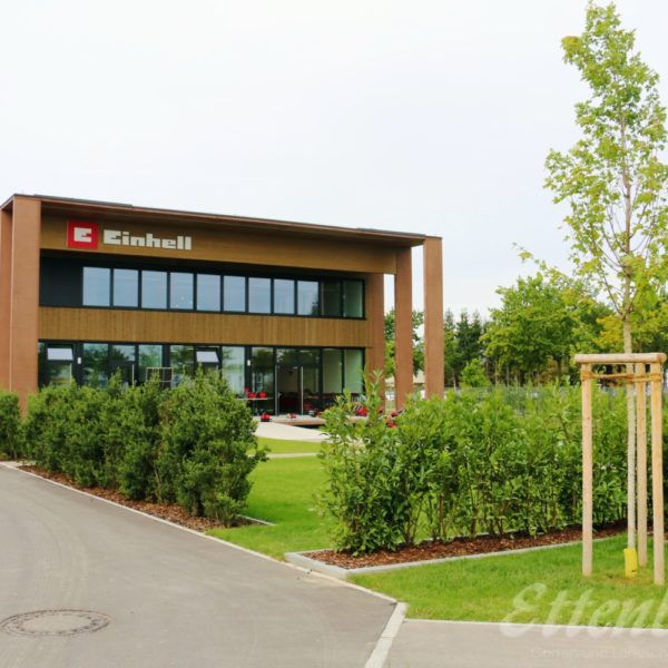 Rasenflächen mit Hecken